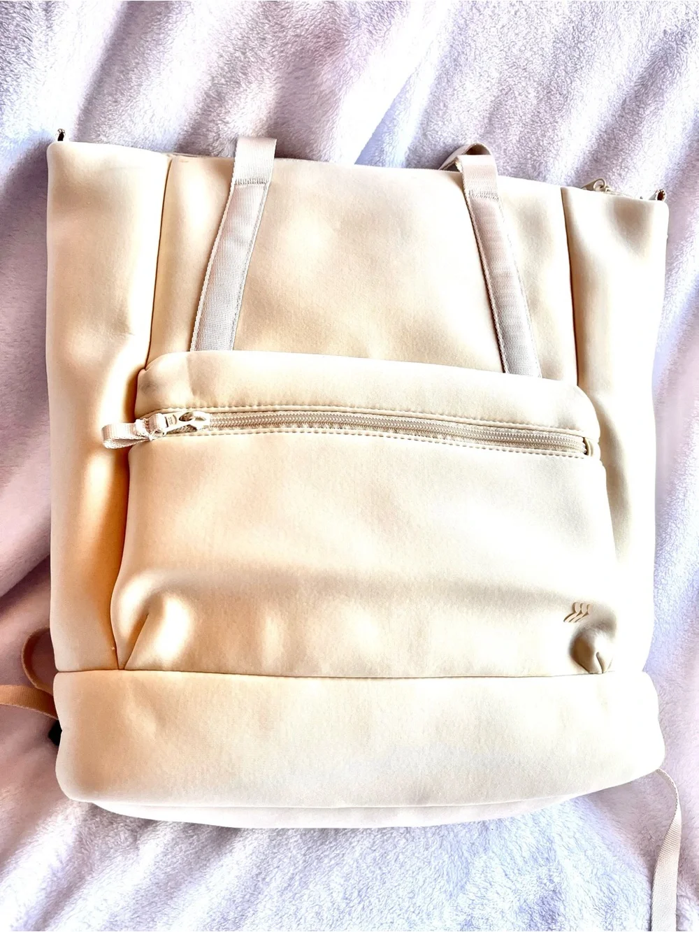 Stylish Cream Laptop/Travel Backpack - Versatile Women's Bag